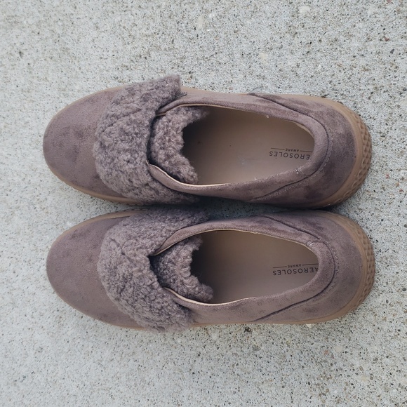 Aerosoles Womens Wave Ebbie Sherpa Top Ankle Boots Sneaker Medium Taupe Size 7.5 - Picture 4 of 15